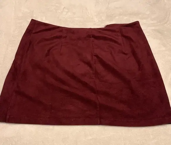 Forever 21 ☘️ Suede Mini Skirt with Zippers  Size 0X Plus Size