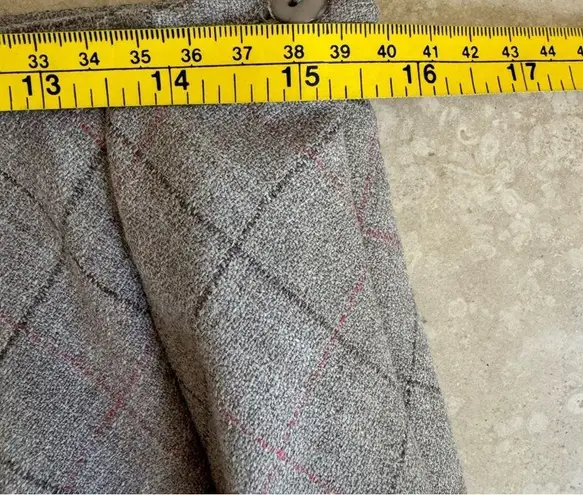 Pendleton  Beige Diagonal Plaid Vintage Wool Womens Size 12 Pencil Knee Length