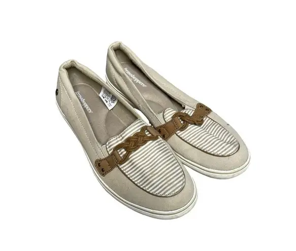 Grasshoppers Ortholite Women's Boat Shoes Tan White Comfort Flats Size 7