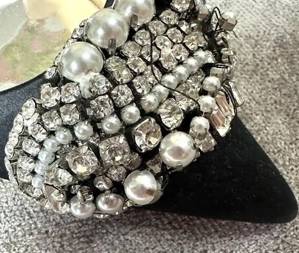 Badgley Mischka Black and Rhinestone Heels Size 8.5