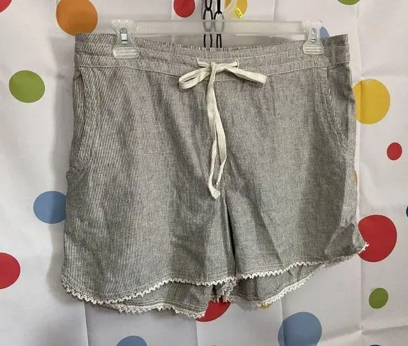 Caslon NEW Size Large Pinstriped Shorts Linen Blend 🌿💕