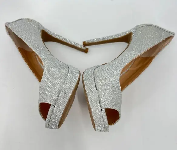 Thalia Sodi Women's Lenna Beaded-Heel Pumps in Silver Size 6M MSRP $60