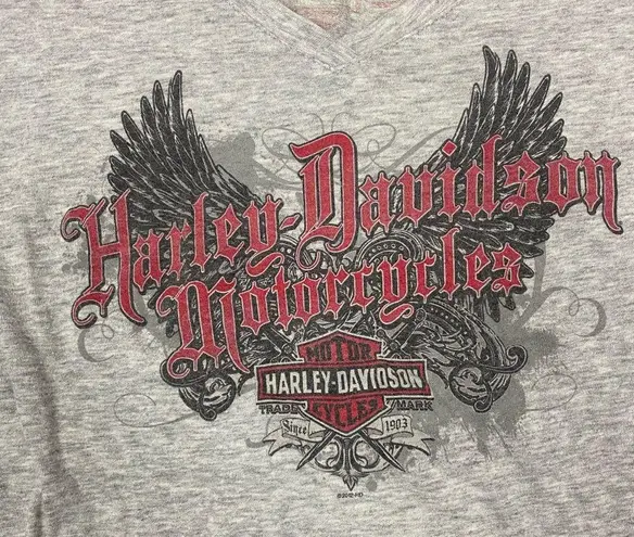 Y2k gray womens harley davidson tshirt Size L