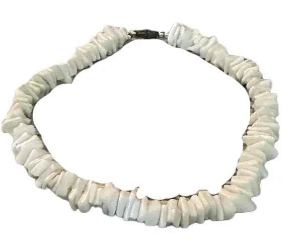 Vtg Hawaiian Beach Sea Shell Puka Chip Surfer Skater Anklet Bracelet White