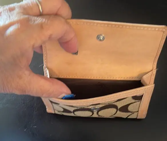 Coach NWOT  signature leather trifold coated canvas wallet w 🪙 section thumbnail 5