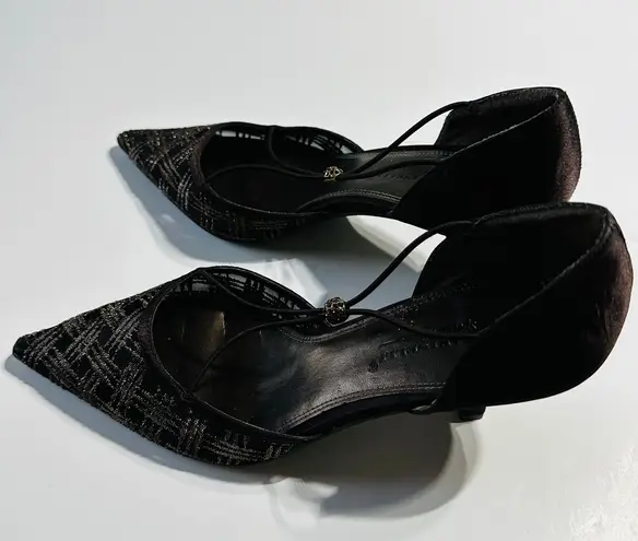 Stilettos A. Marinelli Evening Heels Mesh Satin Crystal Pump Heels Size 8,5 New