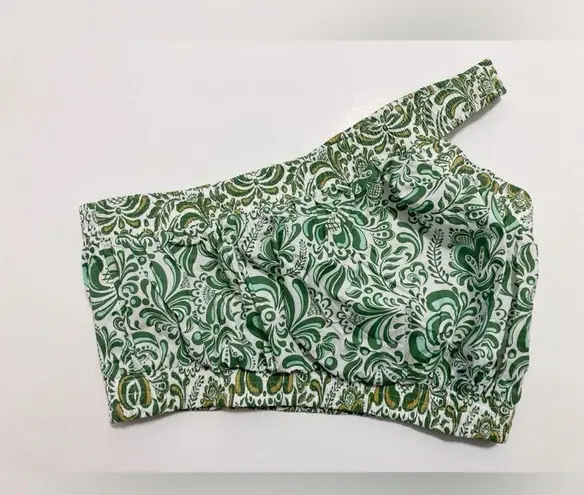 Hyacinth House Gina Crop Top Size S NWT Green Floral One Shoulder Cotton Boho