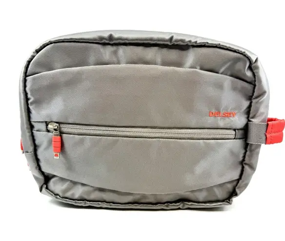 Delsey For Once Wet Pack Toiletry Travel Bag – Coral Orange / Pearl Grey Gray