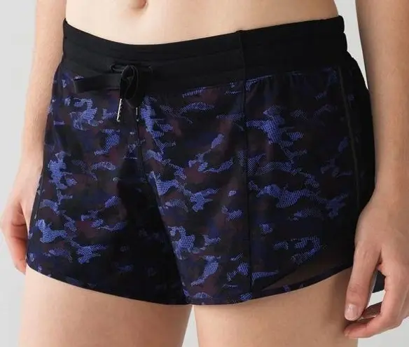 Lululemon  Hotty Hot Shorts 2.5” Mini Hounds Camo- Rare Purple Blue Camo- Size 6