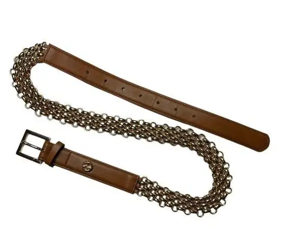 Giani Bernini Cognac Brown and Gold Link Belt Size Small New
