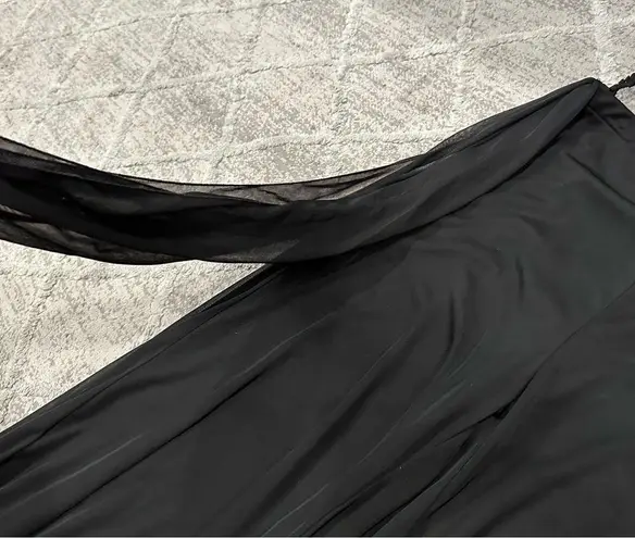 Blu Sage Black Chiffon Side Tie Pants Small S