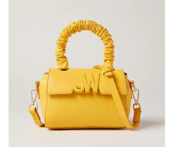 JASON WU Yellow Leather Adjustable Crossbody JW Logo Ruched Handle Rommy Bag
