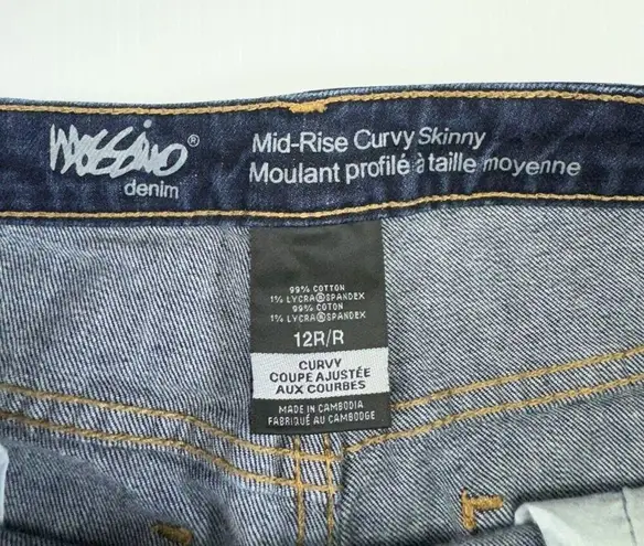 Mossimo Denim Mossimo Curvy Skinny Jeans Size 12 R/R Blue Stretch Denim Mid Rise