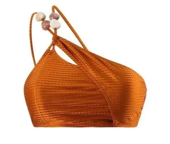 NWT AD European and American Split Bikini Sexy Soft Bikini Swimwear Rust S Orange