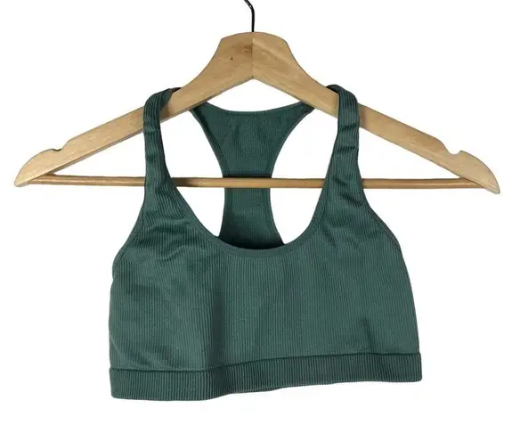 Lively Green Ribbed Seamless Racerback Bralette M Size M