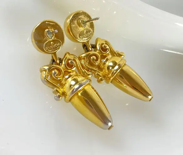 Givenchy Couture Gold & Crystal Dangle Earrings