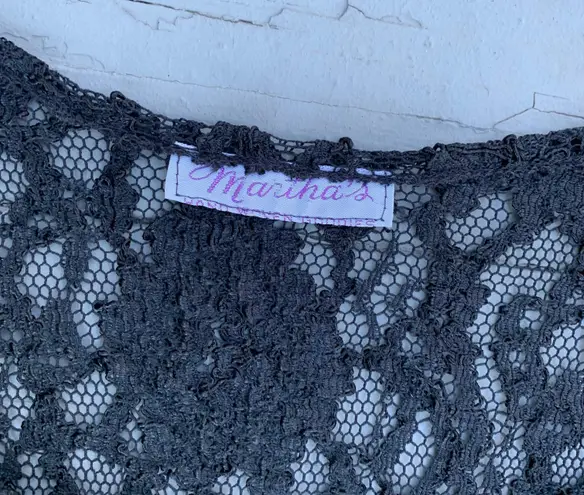 Vintage Martha’s Black Lace Sheer Coverup Top