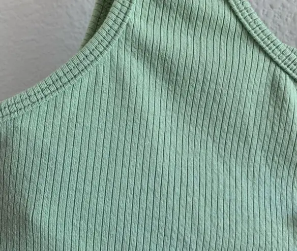 NWT Dippin' Daisy's Ribbed Shell Button Crop Top Summer Festival Boho Large Green