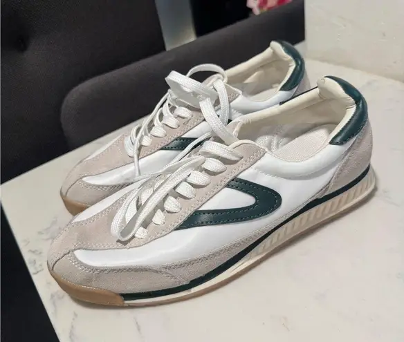 Tretorn  Casual Beige and Green Sneakers - Image 3