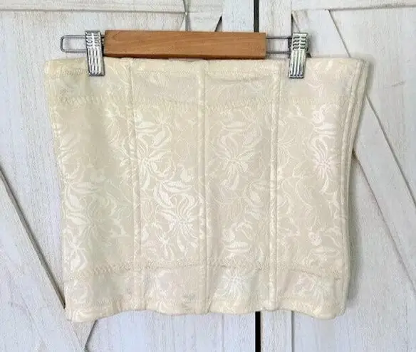 Maidenform Cream Ivory Corset Size L Large Waist Cincher Nipper Shaper Boning