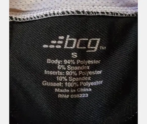 Bcg Sz S Cute Activewear Capri Leggings Pants Black W White & Gray Stripes