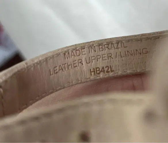 Bernardo EUC Leather Braided Block Heel Square Toe Sandals, Beige Sz 11