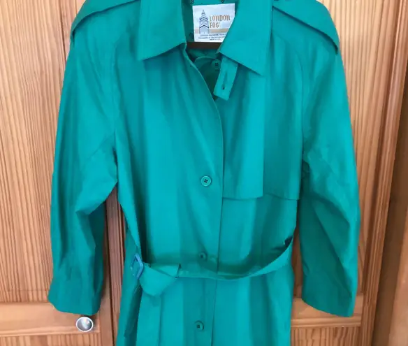 London Fog Woman 10 Reg Trench Coat Green