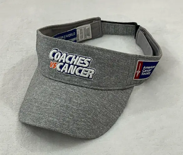 NCAA Coaches vs Cancer ACS x NABC Gray Top Of The World Headwear Visor Hat Cap OSFM
