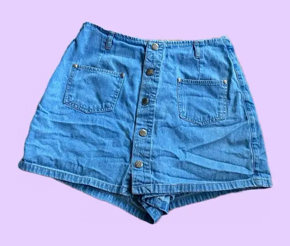 Vintage 90s light blue denim mini skort š„ Size 10
