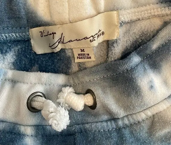 Vintage Havana blue tie dye shorts and hoodie lounge set