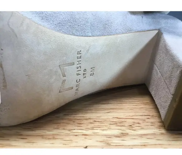 Marc Fisher LTD Abilene Heels Women's 8 Grey Suede Slip