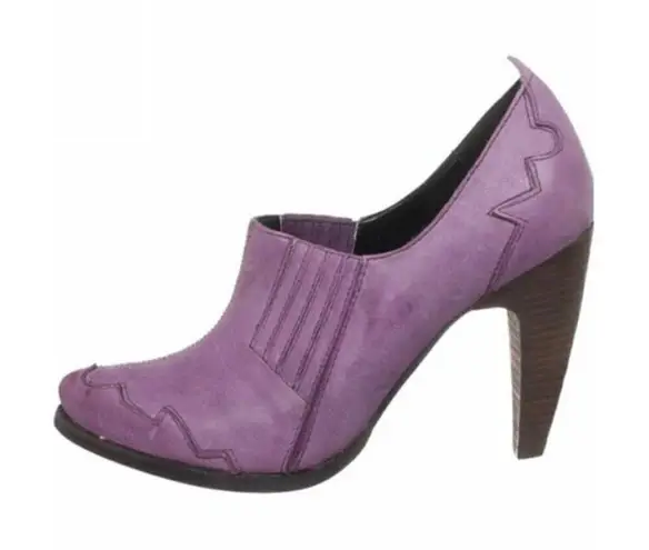 Envy Ankle Bootie 10 Western Style Leather Crushin Mauve Cowgirl Southern