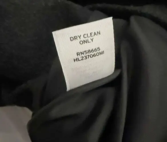 Hinge x NORDSTROM | Charcoal Gray Jacket Ruffle Tuxedo Pleated Pea Coat | Large