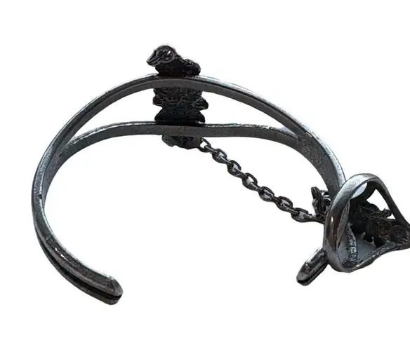 Vintage Native American Southwestern Inlaid Hearts Slave Bracelet/Ring Silver