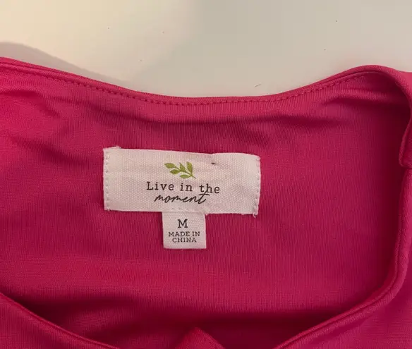 Live in the Moment NWOT Hot Pink Cutout Bodysuit
