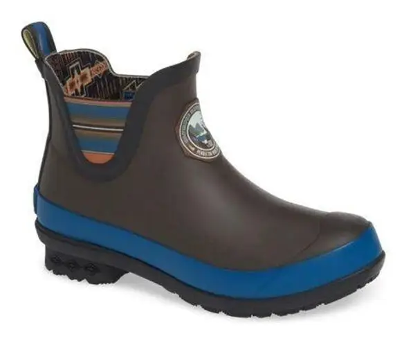 Pendleton Dark Gray Olympic National Park Rubber Rain Snow Boots Chelsea Booties.