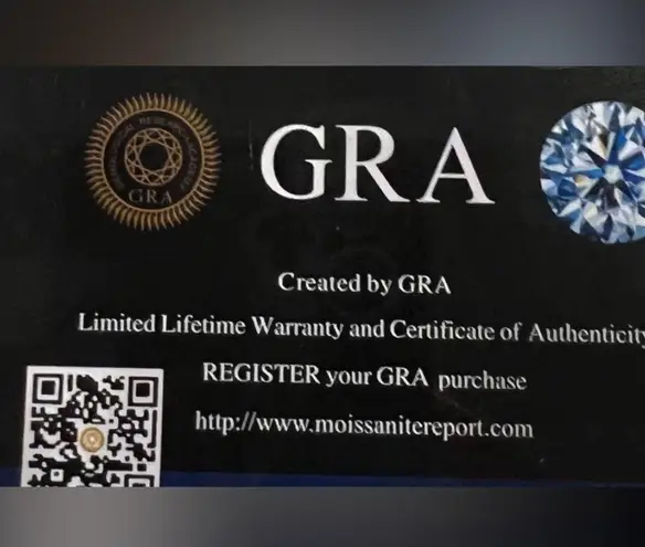 GRA Certified Moissanite 2 Carat Round Solitaire Ring Gold