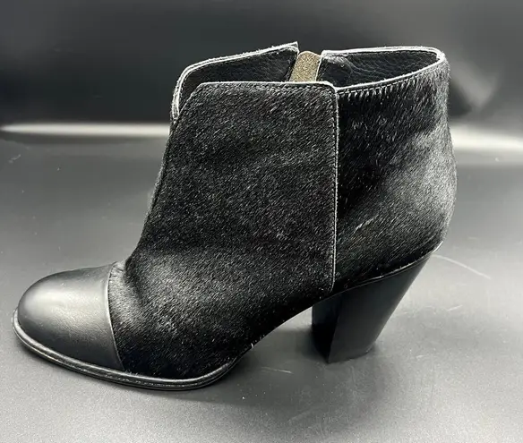 Anthropologie  Klub Nico Pony Calf Hair Heeled Bootie Leather Western Black SZ 8