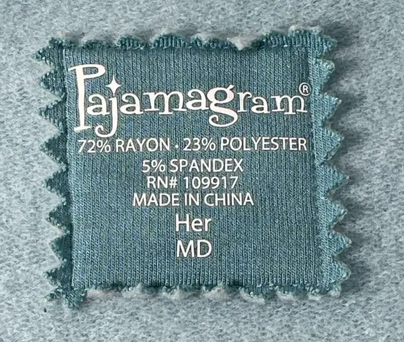 Pajamagram Teal Cowl Neck Fleece Sleep Shirt Top Size M