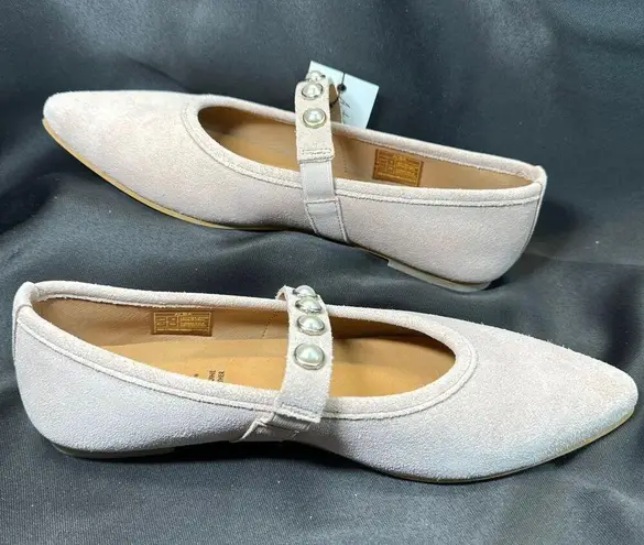 Antonia de Faria AlbaPink Mary Jane Suede Pearl women sz 9.5 Pink