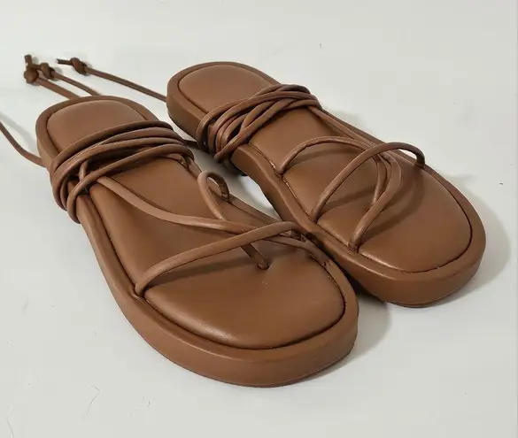 American Eagle  Brown Platform Lace Up Sandals Size 7