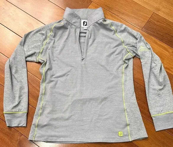 FJ FootJoy Womens 1/4 Zip Golf Pullover Gray Stretch Stonebrook golf club size M Size M