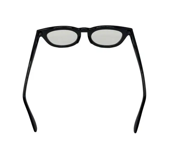 Black Plastic Round Reading Glasses No Prescription A107