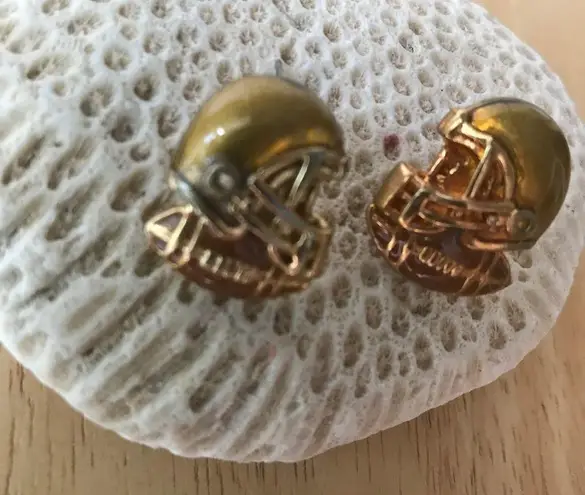 Football Earrings Helmet Metal Vintage Sports
