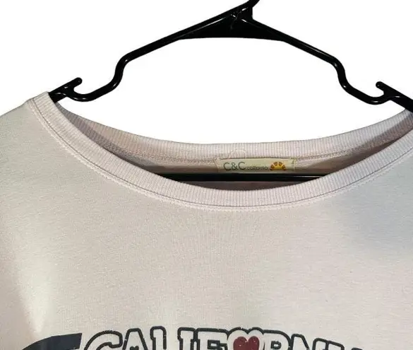 C&C California Pink California Girl Graphic Long Sleeve Top Women Sz L