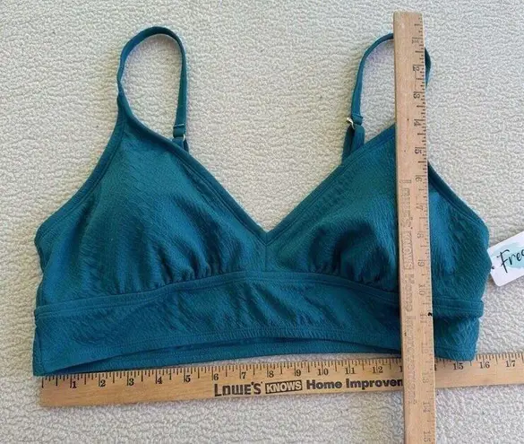 Freshwater Bikini Banded Long Top Sz XL Adjustable Strap Teal Snakeskin Texture