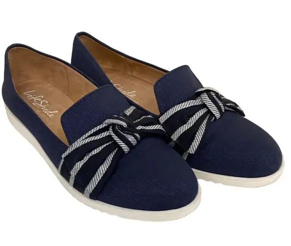 Life Stride  Velocity Blue Canvas Slip On Flats