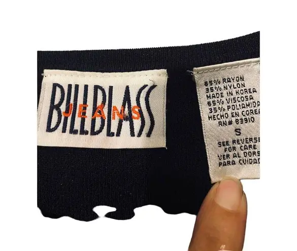 Bill Blass Black & White Striped Stylish Career Blouse Women Sz S