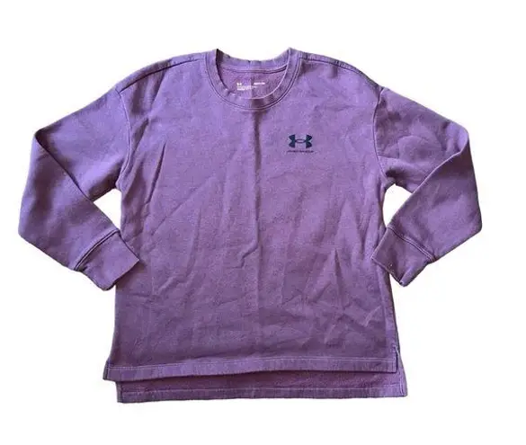 Under Armour Women’s  Rival Fleece Oversized Crewneck Purple Size Small