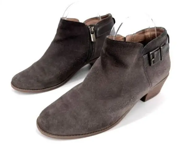 Vionic Women's Suede Leather Side Zip Buckle Slip-On Ankle Booties Taupe Size 8